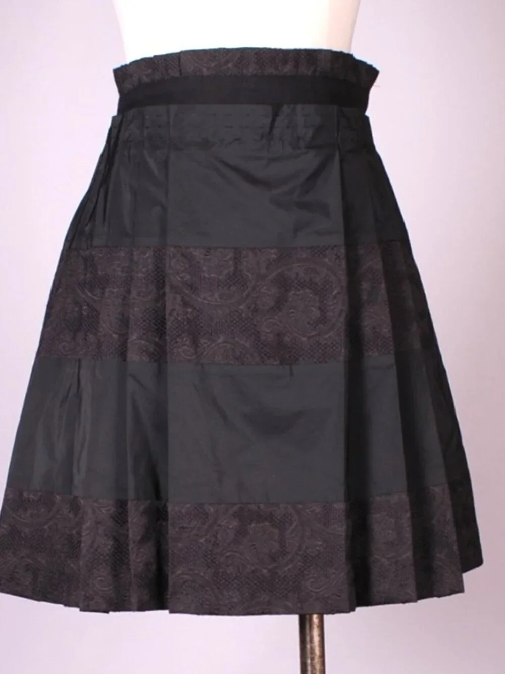 EUC Pringle of Scotland Black Jacquard Print Mini Skirt, Sz - 2